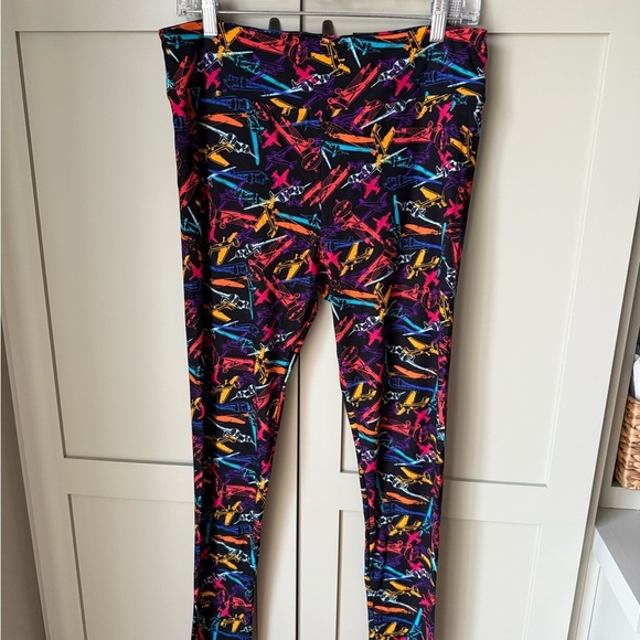NWOT Lularoe UNICORN AIRPLANE Leggings OS Tall & Curvy NEVER WORN - Picture 6 of 10